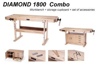 Image 2 produit Etabli de menuisier en bois Diamond 1800 "COMBO"