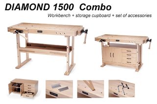 Image 2 produit Etabli de menuisier en bois Diamond 1500 "COMBO"