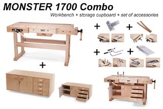 Image 1 produit Etabli de menuisier en bois Premium Monster 1700 "COMBO"
